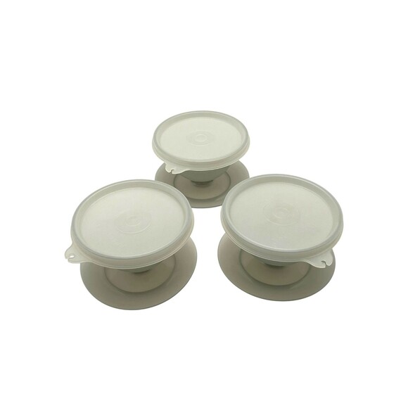 Vintage Tupperware Pudding Parfait Jello Dessert Cups with Lids 754-25 Set Of 3 - Picture 2 of 4